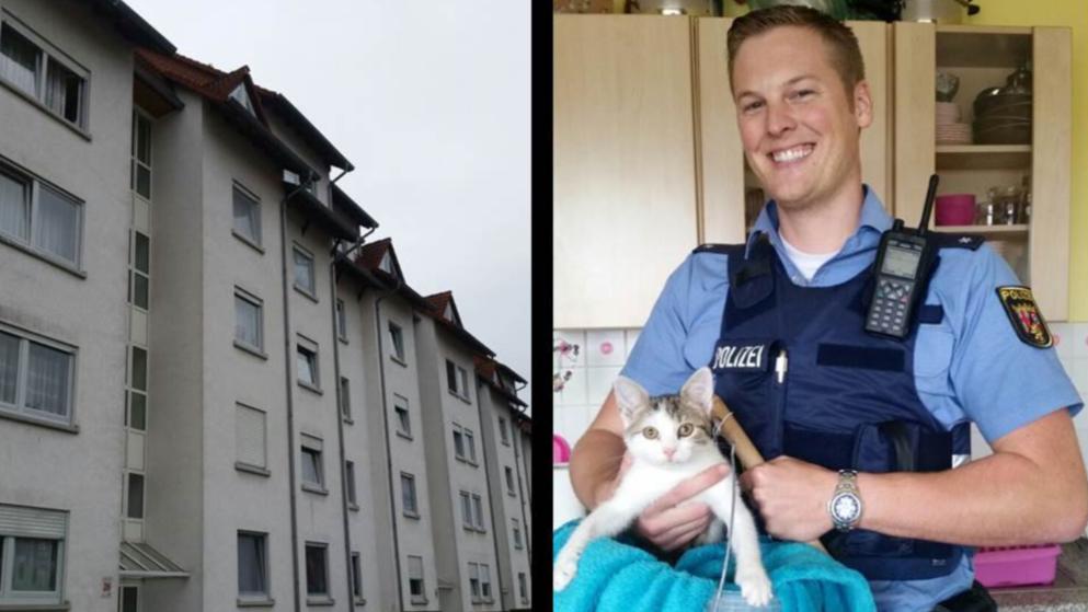 Kommissar Andreas rettet Katzen-Baby vom Dach