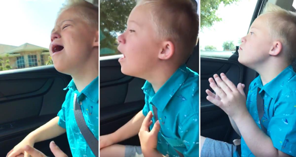 Papa hat ein Video gemacht, wie sein Sohn, der an Down-Syndrom leidet, singt. Dieser Film wird dein Herz schmelzen!