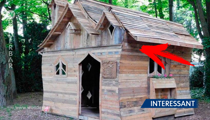 Ein Mann bastelte diese märchenhafte Blockhütte aus dutzenden Holzpaletten.