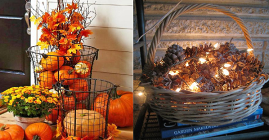 Günstige Herbstdekorationen erstellen Sie auf diese Weise: Verwenden Sie die Natur und die Dinge, die Sie bereits im Haus haben!