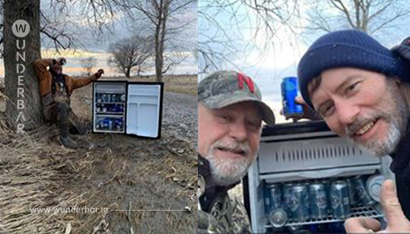 Zwei Durstige finden Kühlschrank mitten im Feld – gefüllt mit kaltem Bier