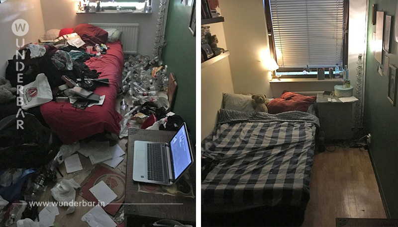 13 Menschen mit Depressionen zeigen ihre Zimmer.