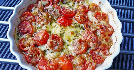 Gebackene Mozarella   Tomaten