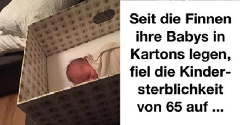 3 Gründe, um Ihr Baby in einer Kartonbox schlafen zu lassen… Super Idee aus Finnland!