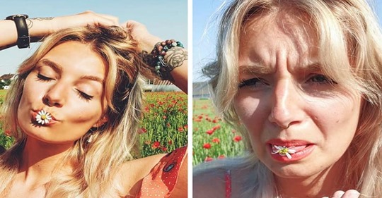 Model zeigt lustige Realität hinter schönen Instagram Fotos