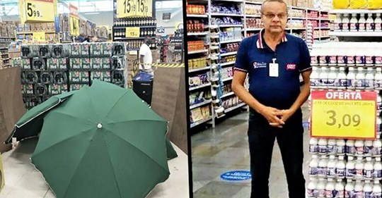 Supermarkt-Mitarbeiter stirbt in Laden: Kollegen decken Leiche mit Regenschirm ab & arbeiten weiter