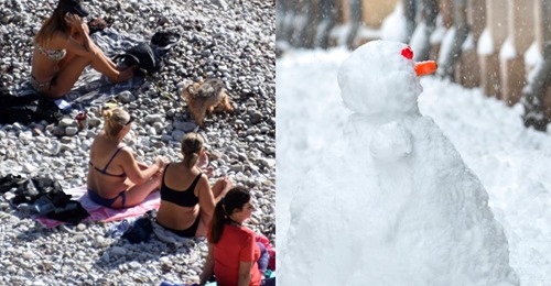 Wetter-Chaos: Meterhoch Schnee in Madrid - Sommer in Athen