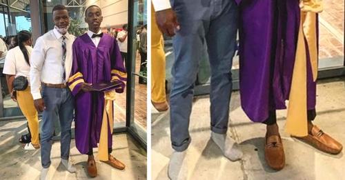 Er riskiert, wegen seiner Schuhe nicht an der Abschlussfeier teilzunehmen: Ein Lehrer leiht ihm seine eigenen