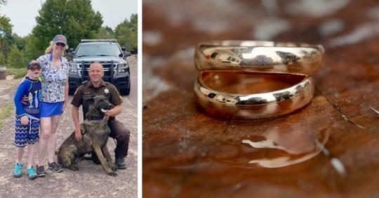 Sie findet ihren im Sand verlorenen Ehering dank der Hilfe eines Polizeihundes wieder