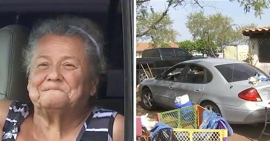 Ältere Frau lebt in ihrem Auto vor ihrem Haus, bis die Nachbarn von ihren Problemen erfahren