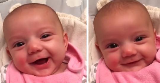 Dieses Mädchen ist erst acht Wochen alt, scheint aber mit 'ich hab dich lieb' auf die Worte seiner Mutter zu antworten (+ VIDEO)