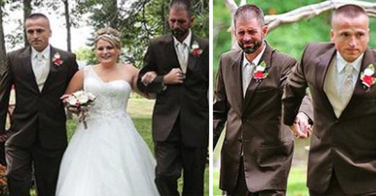 Mann unterbricht Hochzeit seiner Tochter, damit Stiefvater sie auch zum Altar führen kann