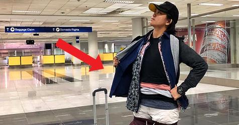 Diese Frau trug über 2 kg zusätzliche Kleidung, um zu vermeiden, dass sie am Flughafen zusätzliches Gepäck bezahlen muss
