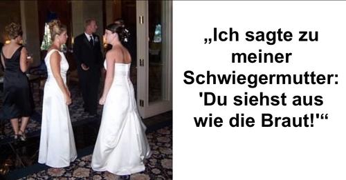 Schwiegermutter trägt bei Hochzeit von Amy Pennza ein Brautkleid