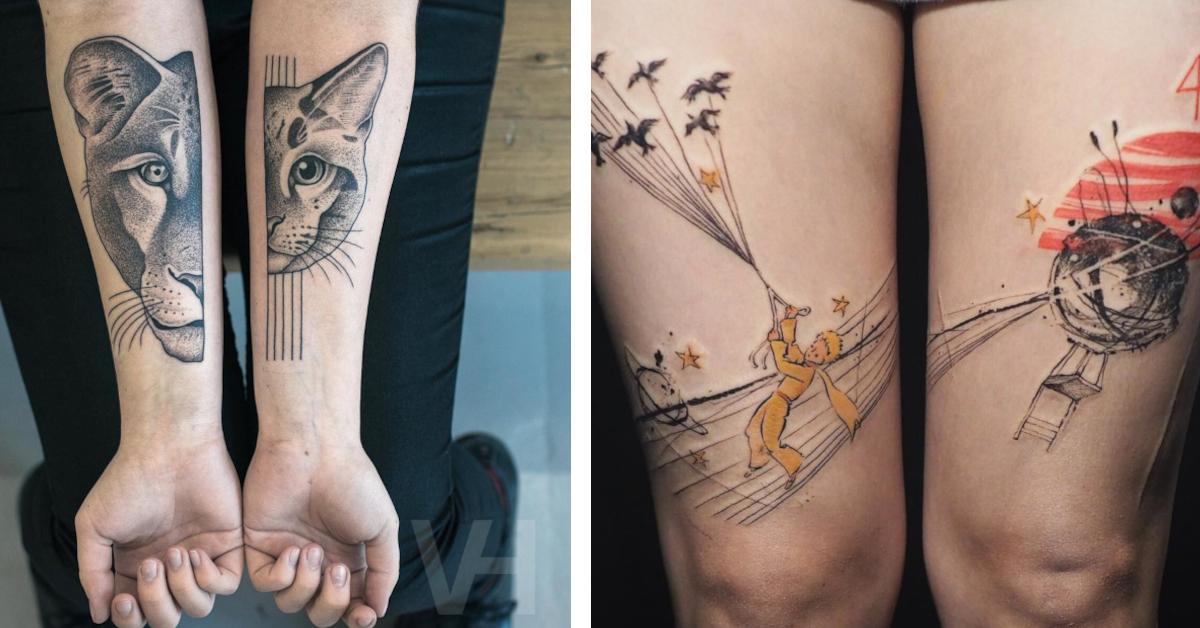 14 Bilder von geteilten Tattoos