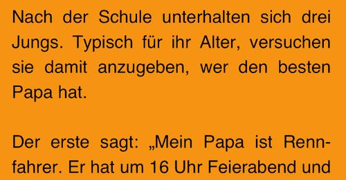 Witz des Tages: Wer hat den besten Vater?