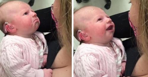Mutter teilt den Moment, in dem ihr gehörloses Baby zum ersten Mal ihre Stimme hört