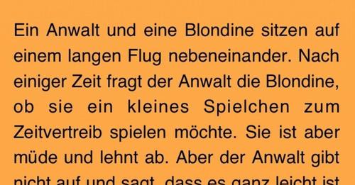 Witz des Tages: Blasierter Anwalt hält Blondine für blöd