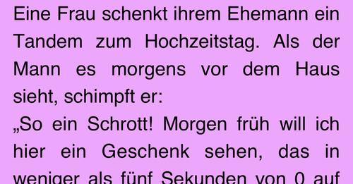 Ehe-Witz: Ehemann ärgert sich über Geschenk von Frau