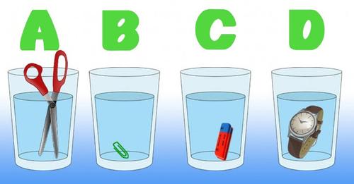 In welchem Glas befindet sich die größte Menge Wasser? Denkt nach und löst diesen Logiktest